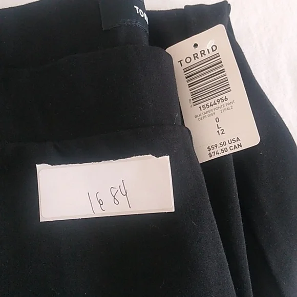 Torrid Womens Pants Taper Ponte Black size 0 12 Large Pull On Office Party - Picture 14 of 14